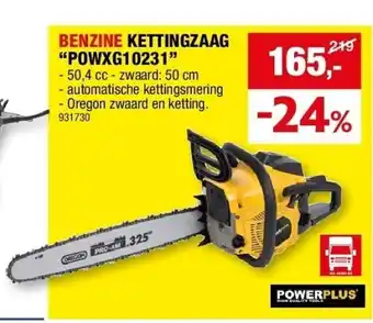Hubo Benzine kettingzaag “powxg10231” aanbieding