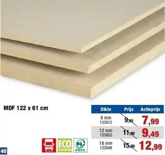 Hubo Mdf 122 x 61 cm aanbieding