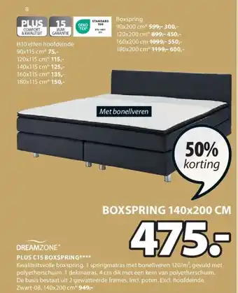 Jysk Plus c15 boxspring aanbieding