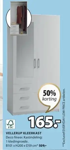 Jysk Vellerup kleerkast aanbieding
