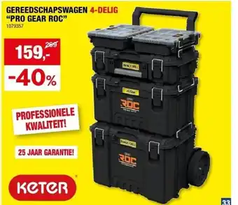 Hubo Gereedschapswagen 4-delig “pro gear roc” aanbieding
