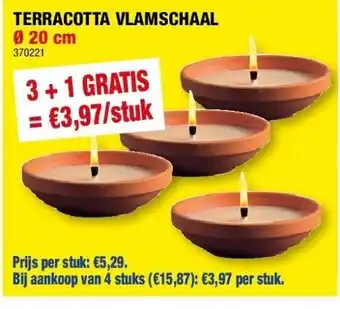 Hubo Terracotta vlamschaal ø 20 cm aanbieding