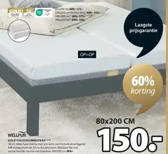 Jysk Gold f30 schuimmatras aanbieding