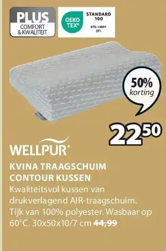 Jysk Kvina traagschuim contour kussen aanbieding