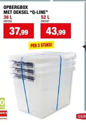 Hubo Opbergbox met deksel “q-line” 36 l aanbieding