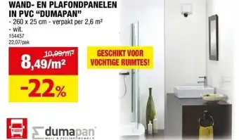 Hubo Wand- en plafondpanelen in pvc “dumapan” aanbieding