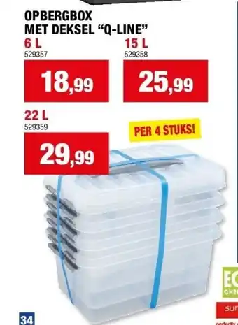 Hubo Opbergbox met deksel “q-line” 6 l aanbieding