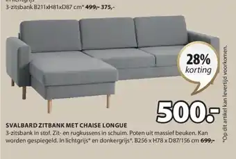Jysk Svalbard zitbank met chaise longue aanbieding