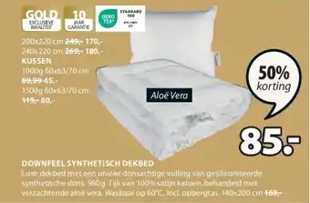 Jysk Downfeel synthetisch dekbed aanbieding