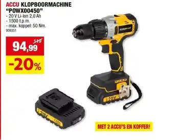 Hubo Accu klopboormachine “powx00450” aanbieding
