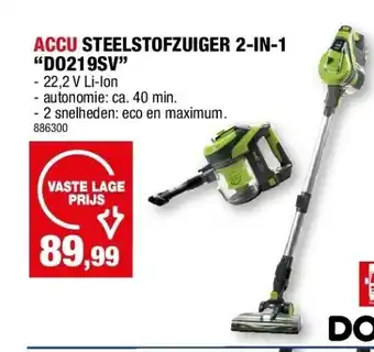 Hubo Accu steelstofzuiger 2-in-1 “do219sv” aanbieding