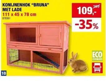Hubo Konijnenhok “bruna” met lade aanbieding