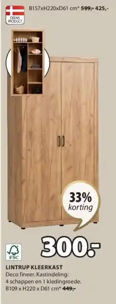 Jysk Lintrup kleerkast aanbieding