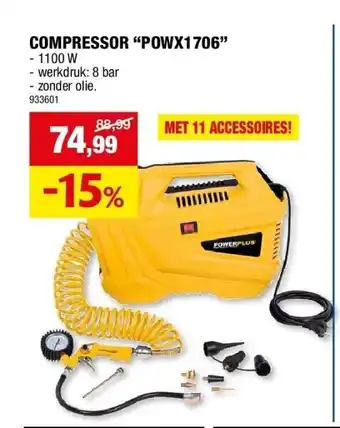 Hubo Compressor “powx1706” aanbieding