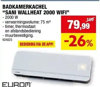 Hubo Badkamerkachel “sani wallheat 2000 wifi” aanbieding