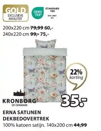 Jysk Erna satijnen dekbedovertrek aanbieding