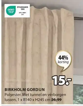 Jysk Birkholm gordijn aanbieding