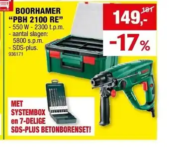Hubo Boorhamer “pbh 2100 re” aanbieding
