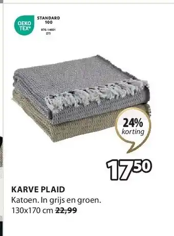 Jysk Karve plaid aanbieding