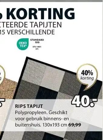 Jysk Rips tapijt aanbieding