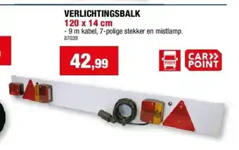Verlichtingsbalk 120 x 14 cm