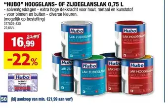 Hubo “hubo” hoogglans- of zijdeglanslak 0,75 l aanbieding