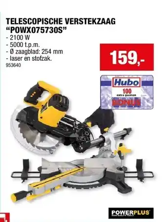 Hubo Telescopische verstekzaag “powx075730s” aanbieding