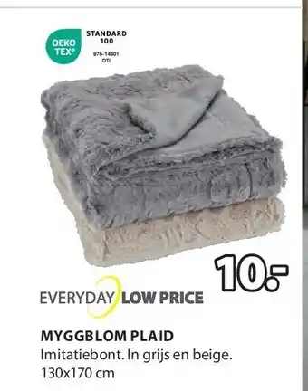 Jysk Myggblom plaid aanbieding