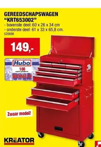 Hubo Gereedschapswagen “krt653002” aanbieding