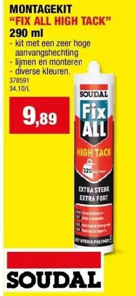 Montagekit “fix all high tack” 290 ml