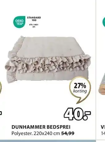 Jysk Dunhammer bedsprei aanbieding