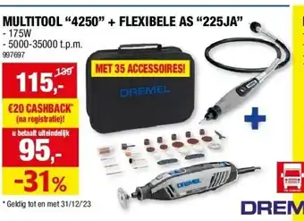 Hubo Multitool “4250” + flexibele as “225ja” aanbieding