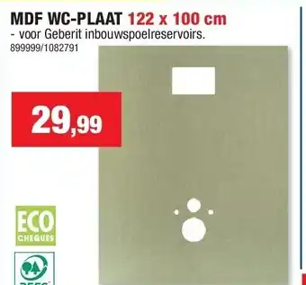 Hubo Mdf wc-plaat 122 x 100 cm aanbieding