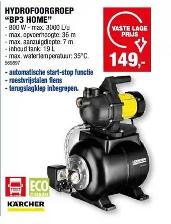 Hubo Hydrofoorgroep “bp3 home” aanbieding