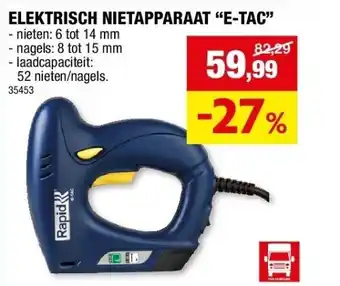 Hubo Elektrisch nietapparaat “e-tac” aanbieding