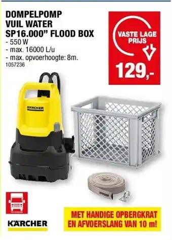 Hubo Dompelpomp vuil water sp16.000” flood box aanbieding