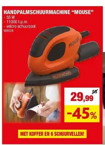 Hubo Handpalmschuurmachine “mouse” aanbieding