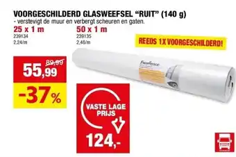 Hubo Voorgeschilderd glasweefsel “ruit” (140 g) aanbieding