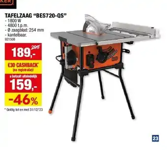 Tafelzaag “bes720-qs”