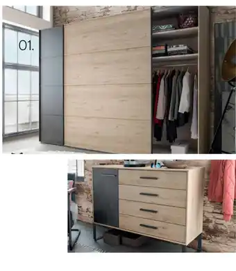 Kleerkast met 2 schuifdeuren 250x217x67cm