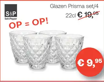 Glazen Prisma set/4 22cl