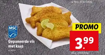 Lidl Gepaneerde vis met kaas aanbieding