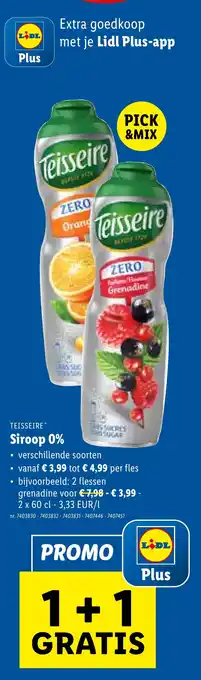 Lidl Siroop 0% aanbieding