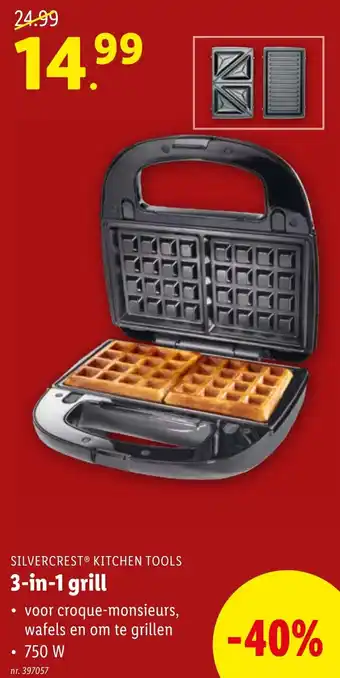 Lidl SILVERCREST® KITCHEN TOOLS 3-in-1 grill aanbieding