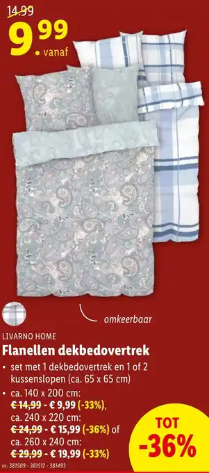 Lidl LIVARNO HOME Flanellen dekbedovertrek aanbieding