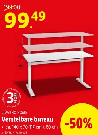 Lidl LIVARNO HOME Verstelbare bureau aanbieding