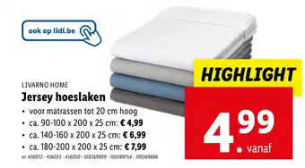 Lidl LIVARNO HOME Jersey hoeslaken aanbieding