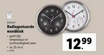 Lidl AURIOL Radiogestuurde wandklok aanbieding