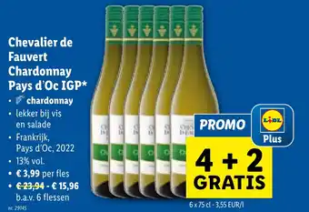 Lidl Chevalier de Fauvert Chardonnay Pays d'Oc IGP* aanbieding