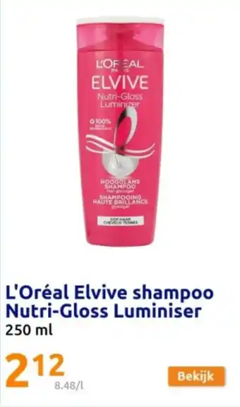 Action L'Oréal Elvive shampoo Nutri-Gloss Luminiser aanbieding